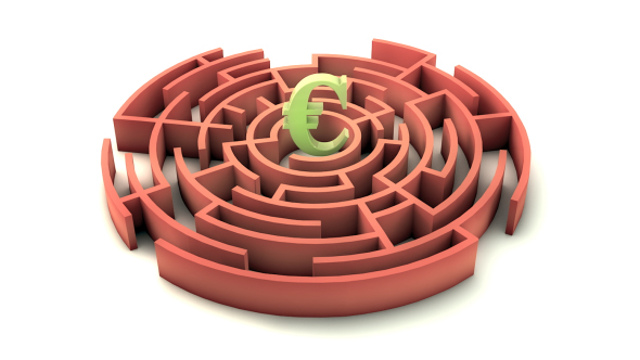 3d Maze With Euro Sign