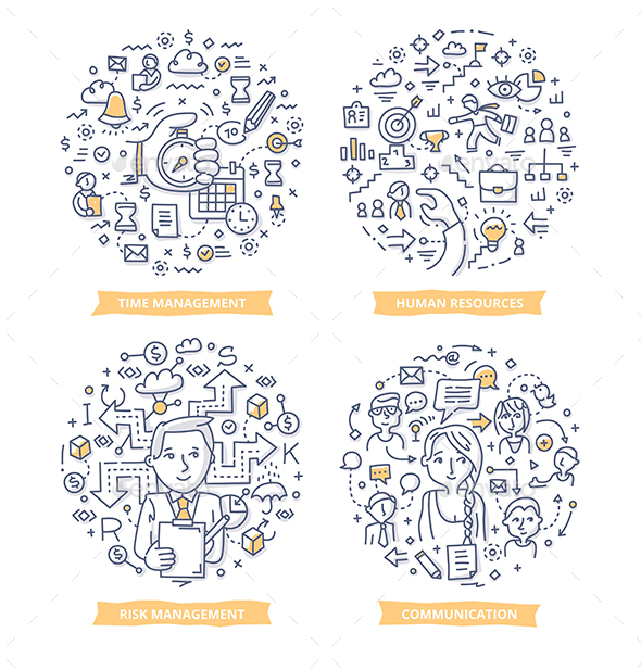 Project Management Doodle Illustrations