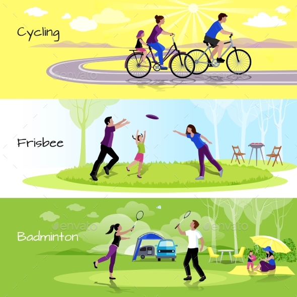 Active Leisure People Horizontal Banners
