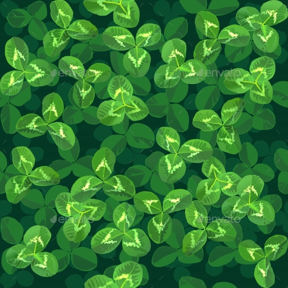 Vector Seamless Pattern Leaves Of Clover