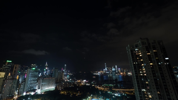 Of Hong Kong In Night Time