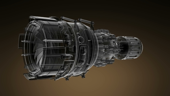 Loop Rotate Jet Engine Turbine