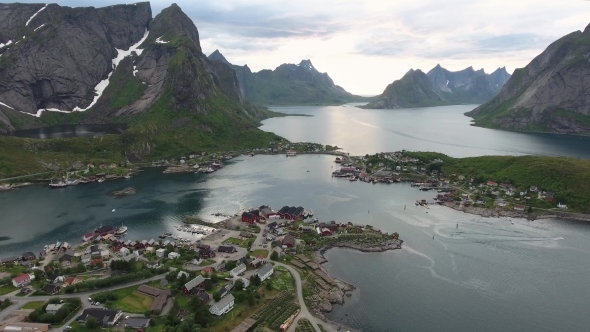 Lofoten Archipelago Islands Aerial Footage