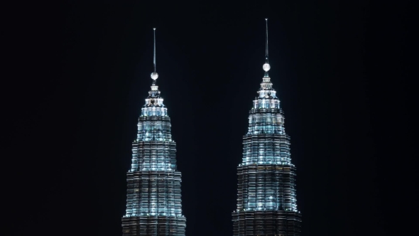 Petronas Twin Towers Night Illumination, Kuala Lumpur