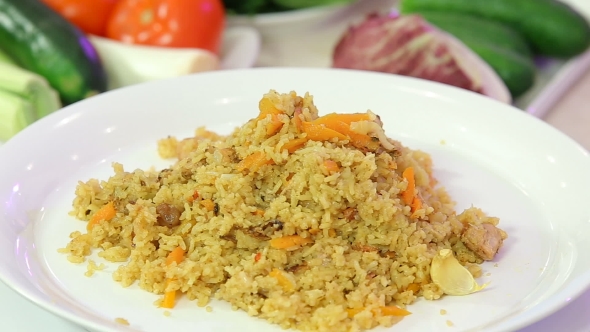 Fragrant Pilaf With Meat And Vegetables