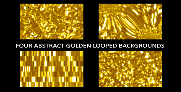 Four Abstract Golden Looped Backgrounds