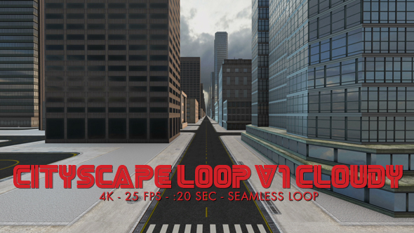 Cityscape Loop 1 Cloudy 4k