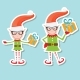 Vector Illustration Of The Playful Santa Elves - GraphicRiver Item for Sale