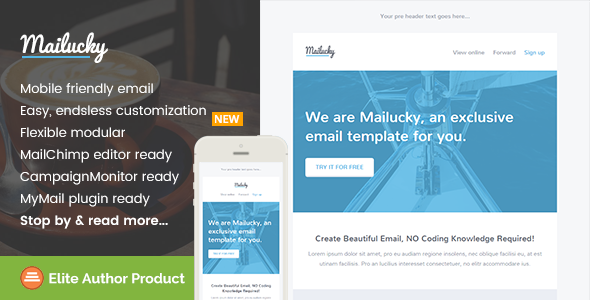 Mailucky, Modern Email Template + Builder Access