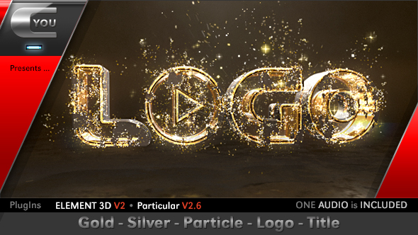 Gold Silver Particle Logo Title