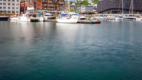 View of a Marina In Tromso, North Norway