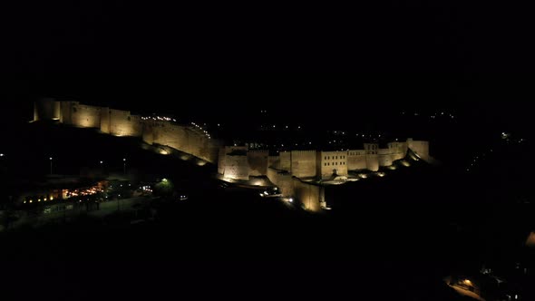 Aerial Overview of the Ancient Fortress Narinkala in Derbent