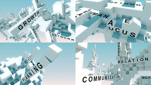 Words Animated With Cubes / Animated Text / Kinetic Typography