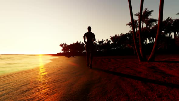 Woman Running On The Beach alt