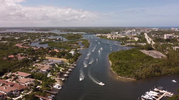 Rivers In Jupiter Florida Aerial Video