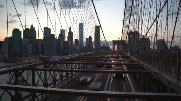 Manhattan Skyline From Brooklyn Bridge