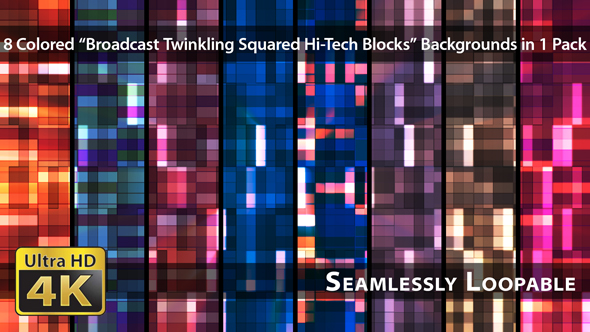 Broadcast Twinkling Squared Hi-Tech Blocks - Pack 02