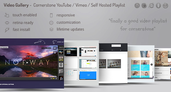 Video Player with Playlist - Cornerstone WP AddOn /w WooCommerce