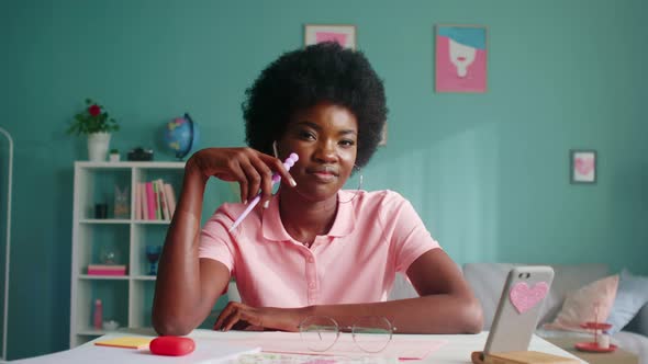 Portrait of AfroAmerican Woman Student