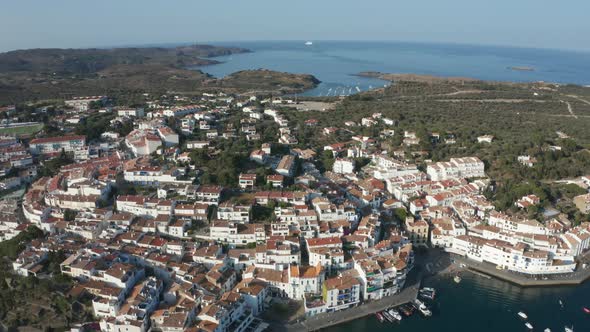 Drone View of Beautiful Seaside Town Cadaques