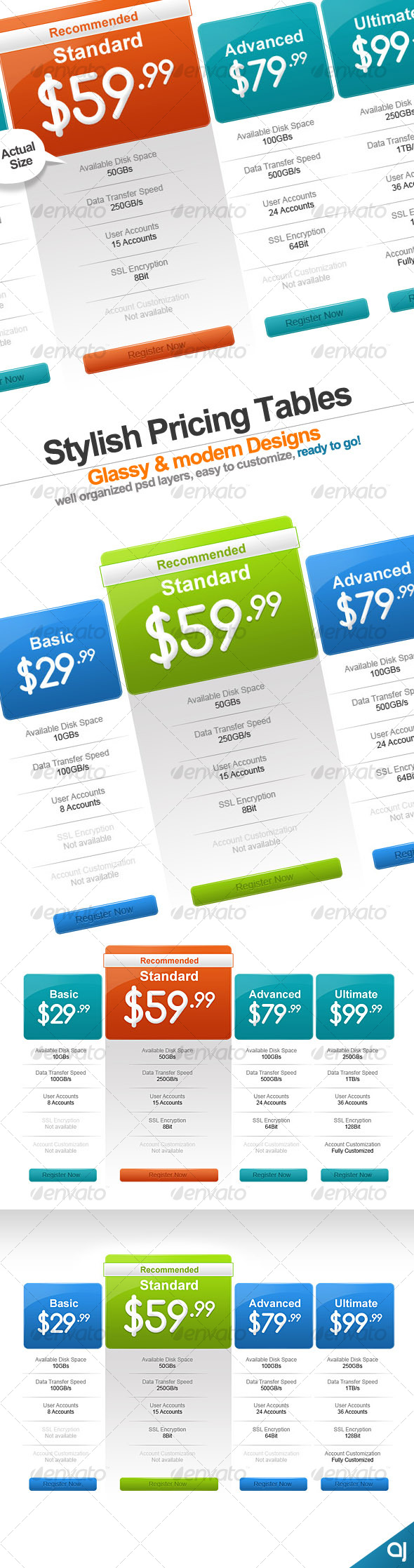 Stylish 2 pricing table designs