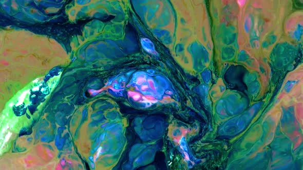 Abstract Colorful Invert Sacral Paint  Exploding Texture 777