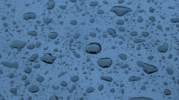 Rain Drops On Metal