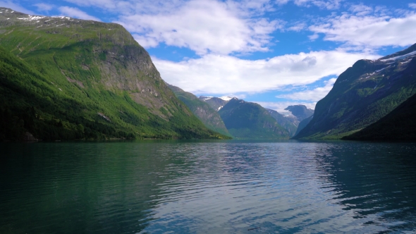 Lovatnet Lake Beautiful Nature Norway.