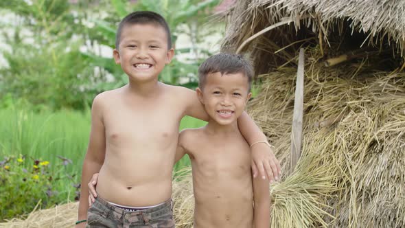 Rural Two Boys Smiling