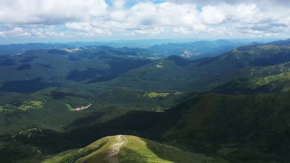 Carpathian Mountains Montenegrin Ridge View From the Top of Mount Hoverla Aerial View