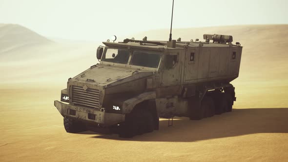 Armoured Military Truck in Desert