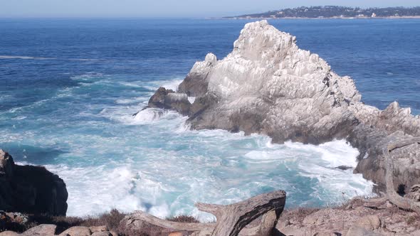 Rock Crag of Cliff Ocean Beach Point Lobos California Coast