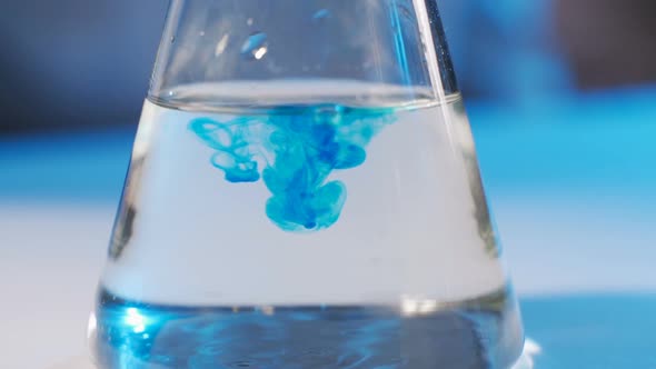 Colored Beautiful Chemical Reaction In Flask