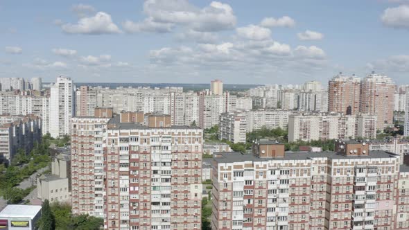 Soviet style architecture. Chernobyl style old building. 