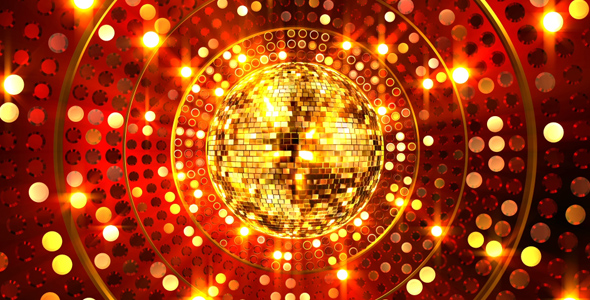 Yellow Red Disco Ball Background