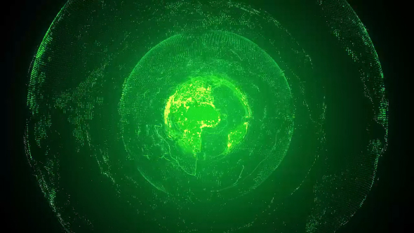 Rotating Green Earth With Shining Core HD alt