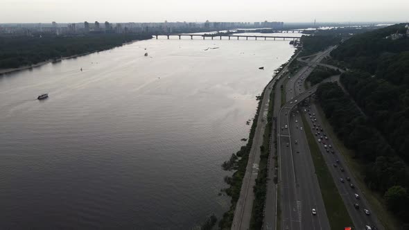 View of Kyiv From Above. Ukraine. Aerial View