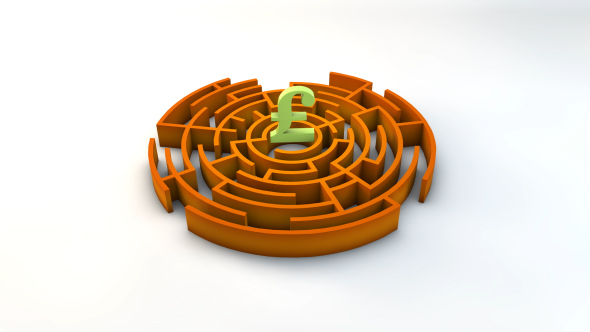 3d Maze With British Pound