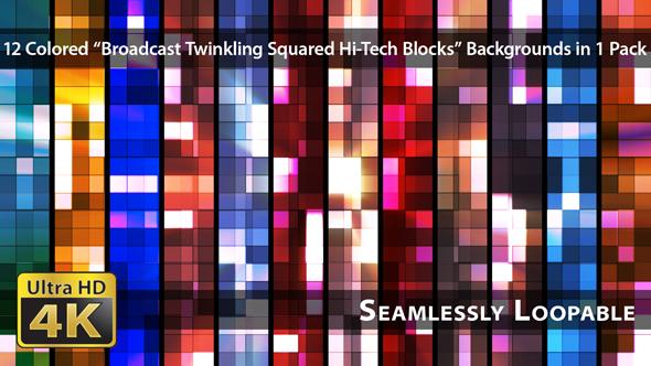 Broadcast Twinkling Squared Hi-Tech Blocks - Pack 03