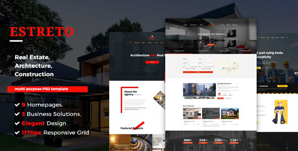 Estreto - Architecture & Construction PSD Template