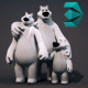 Polar Bear Family - Rigged Cartoon 3D Characters - 3DOcean Item for Sale