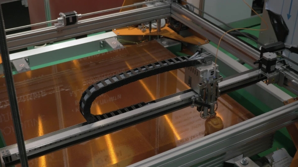3D Printing Device Creating a New Object From Plastic Wire Filament