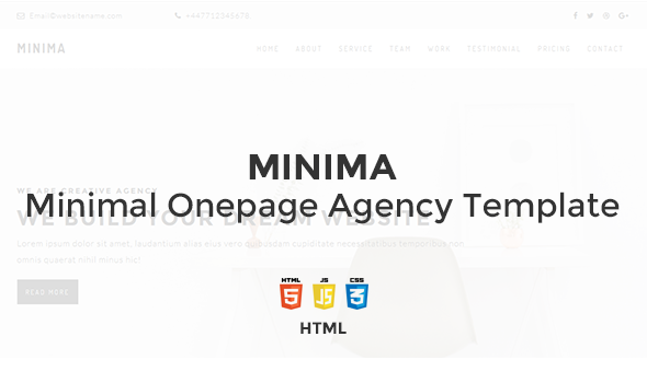 MINIMA // Minimal Onepage Agency Template