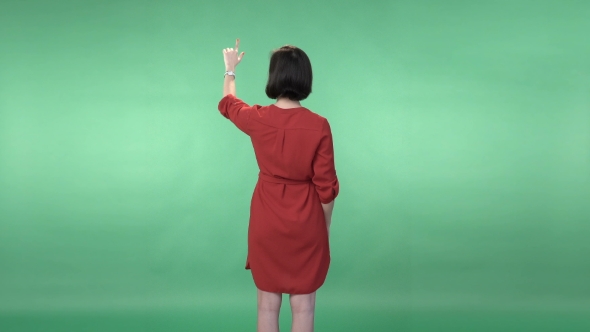 Woman In a Red Dress Flipping The  Virtual