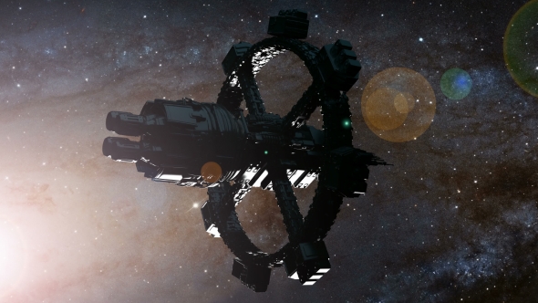 Space Ship And Milky Way Stars alt