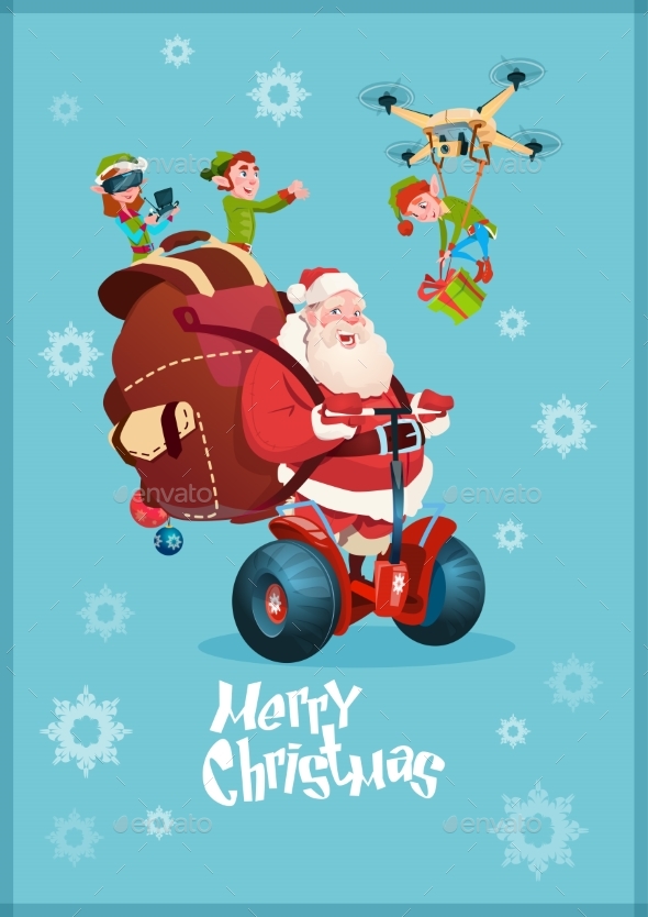Santa Claus Ride Electric Segway, Elf Flying Drone
