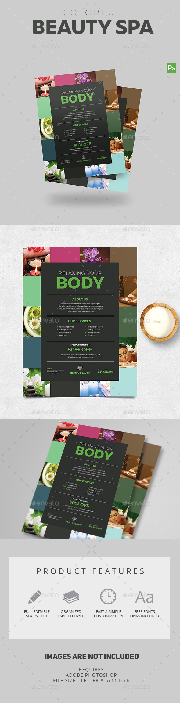 Graphics, Designs \u0026 Templates Flyer Care Beauty