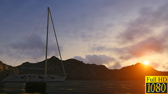 Yachts in the Bay at Sunrise