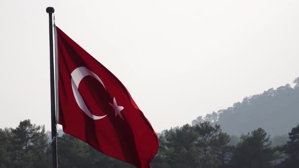 Flag of Turkey a Red Flag Featuring a White Star