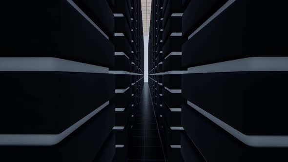Server Center Network Connection Structure Ai Digital Big Data Storage Bitcoin Farm Modern Tech